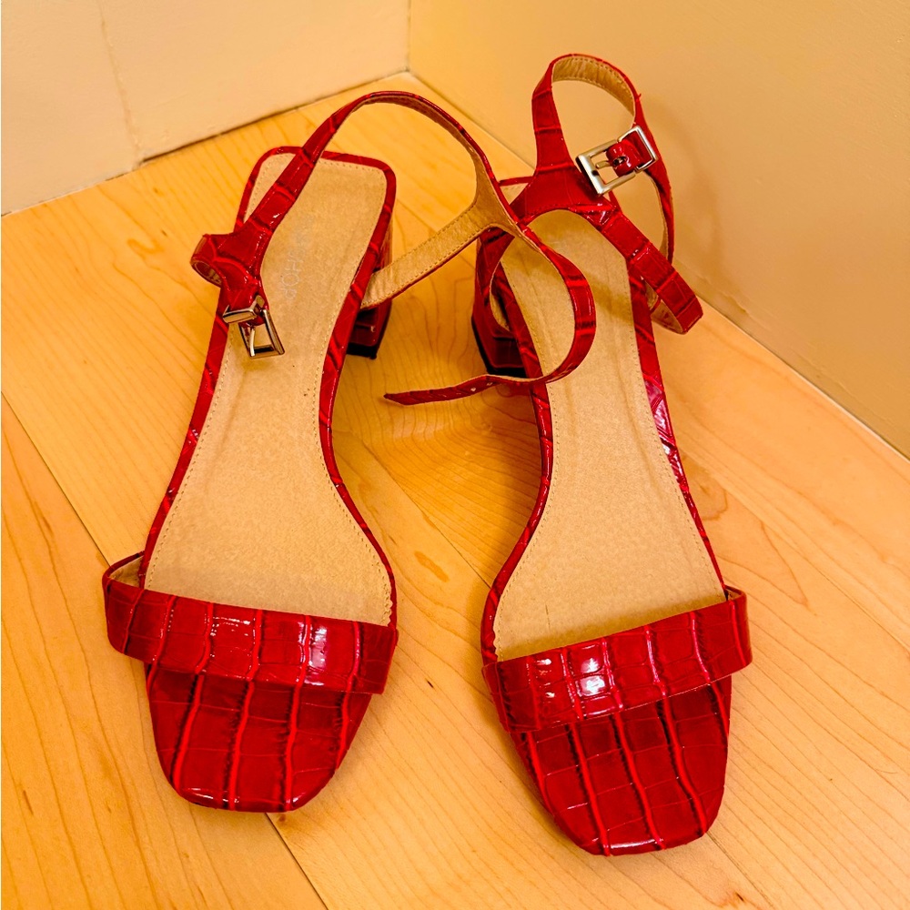 Red Kitten Heels - Top Shop